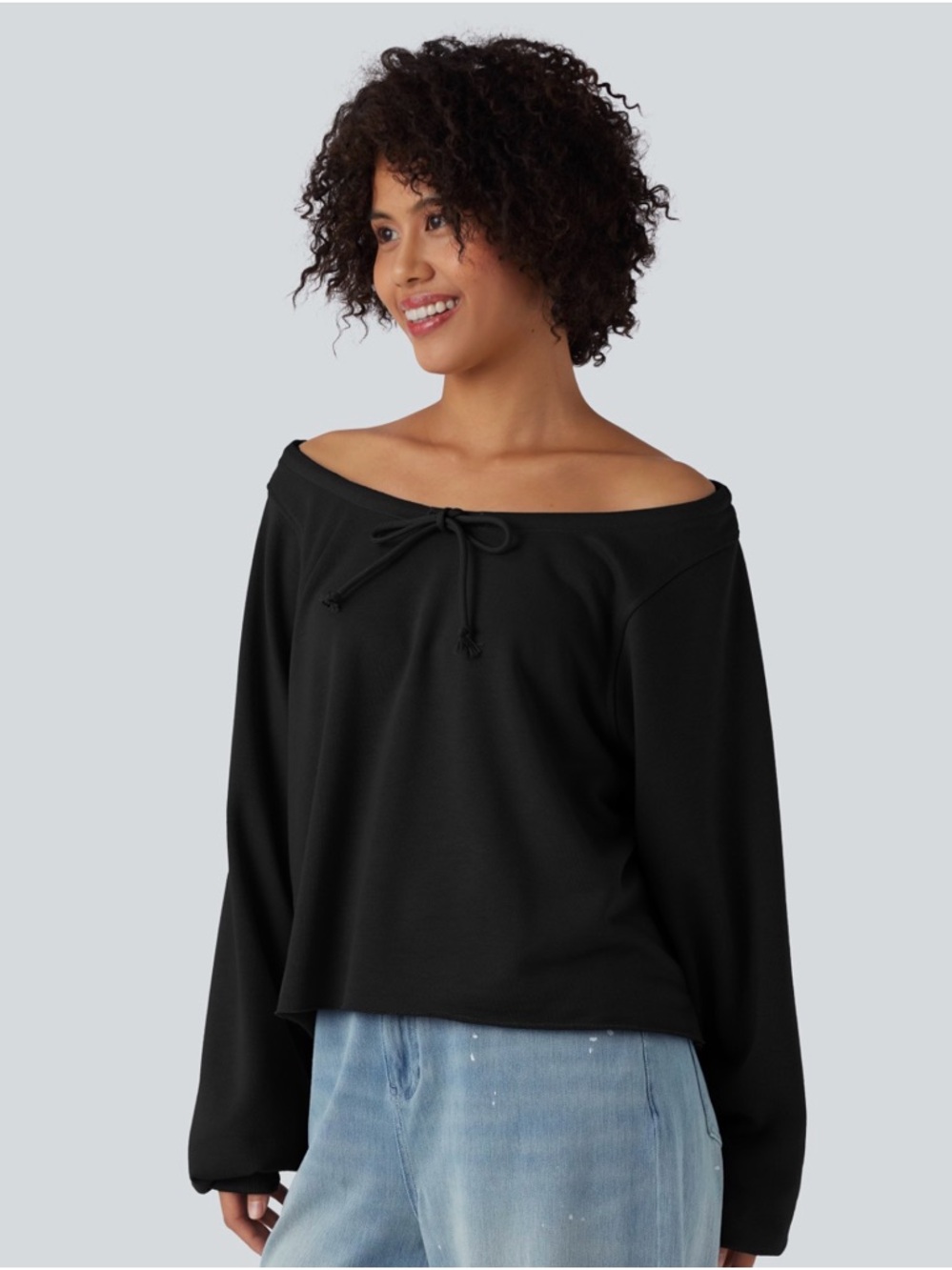 HALARA Off-Shoulder Long Sleeve Casual Sweatshirt NWOT